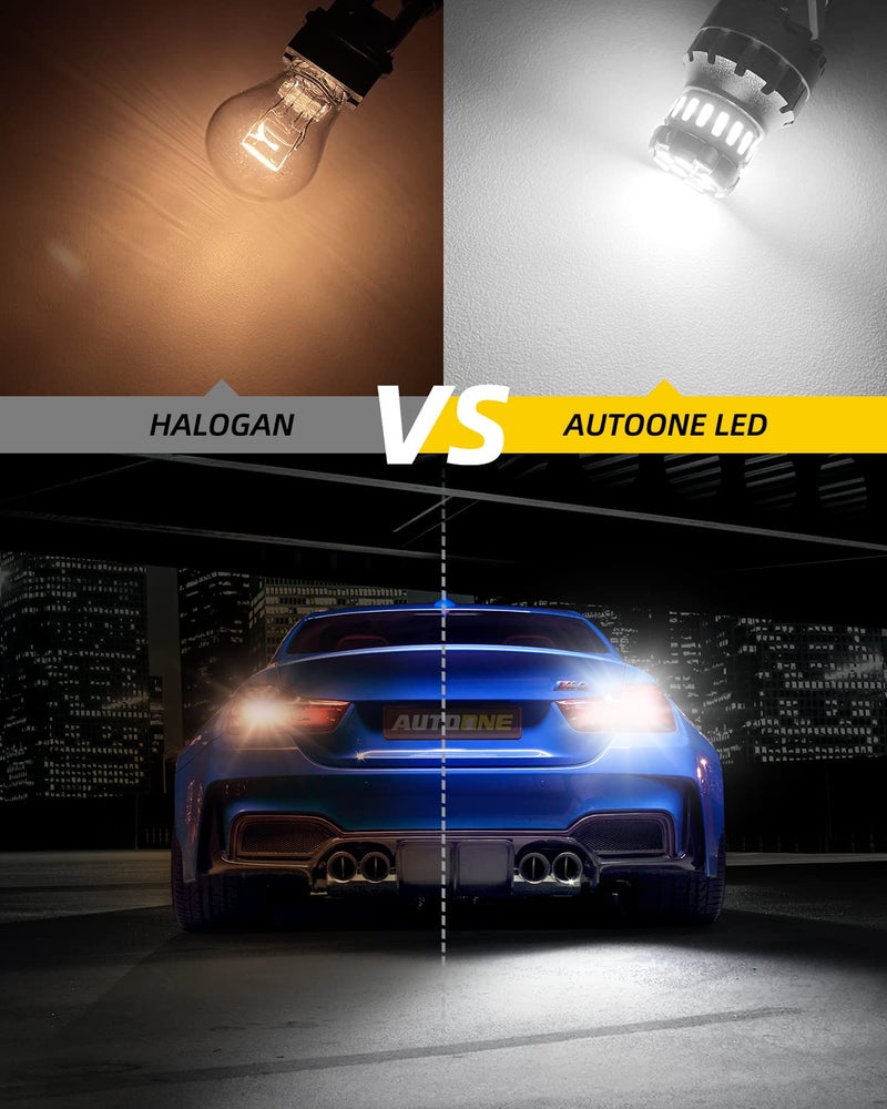 AUTOONE 3157 LED Bulbs White, 3056 3156 3057 4057 4157 LED Bulbs for Backup Reverse Blinker Brake Tail Lights, 6500K, Pack of 2 - Image 2